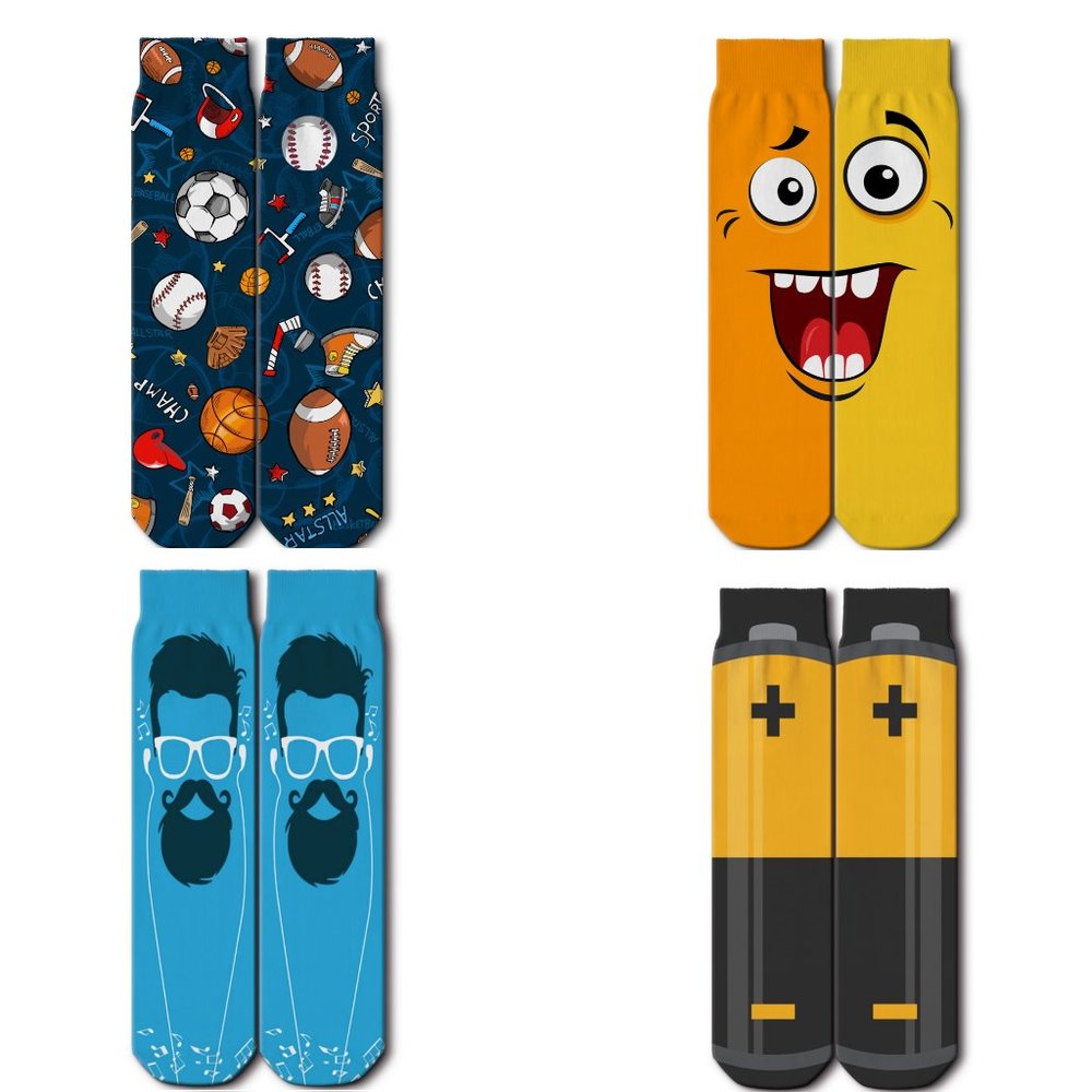Socks - 4 Pairs with Different Designs